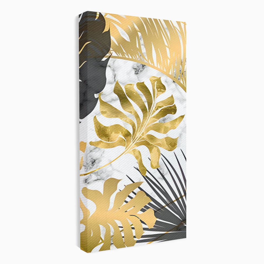Tablou canvas cu tablou canvas cu frunze tropicale, fara rama, pe sasiu de lemn